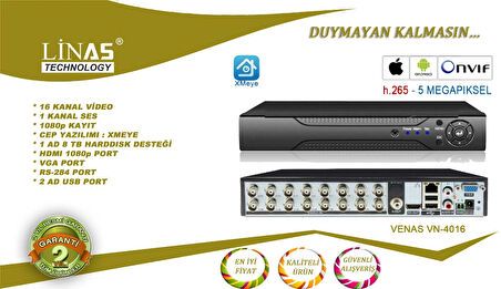 16 Kanal Ahd Dvr Xmeye Kayıt Cihazı