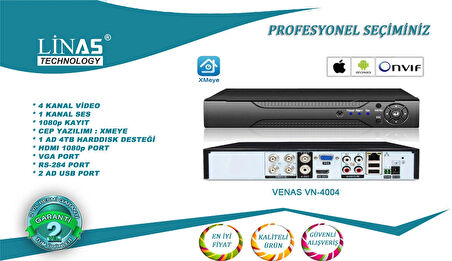  4 Kanal 5MP  Ahd Dvr Xmeye Kayıt Cihazı