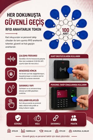 Anahtar Tip Proximityi 125 Khz Personel Kartı -(100 Adet)
