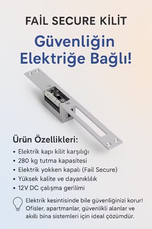 Tırnaklı Elektronik Kapı Kilit Karşılığı(Enerji Yokken Kilitli)