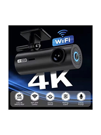 Geniş Açı 4K Ön 1080P Full Hd Arka 2 Kameralı Wifi Hafıza Kartına Kayıtlı Araç Kamerası
