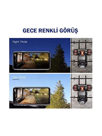2 Kameralı Full Hd Yapay Zekalı Wifi Kablosuz Hareket Takipli Alarmlı Güvenlik Kamerası
