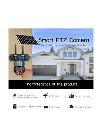 Çift Kameralı Solar Panelli Sim Kart ile Çalışan Alarmlı Yeni Yapay Zekalı Güvenlik Kamerası