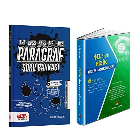 Aydın 10.Sınıf Fizik Ödev Fasikülleri ve AKM Paragraf Soru Bankası Seti 2 Kitap