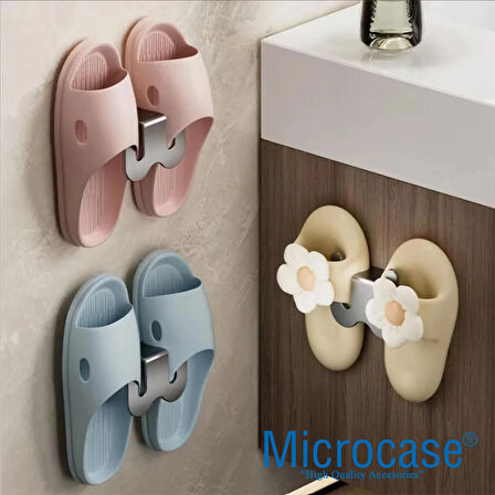 Microcase Duvara Monte Yapışkanlı Metal Terlik Askılığı Çok Fonksiyonlu Portatif Askılık - BEYAZ AL4933 2 Adet