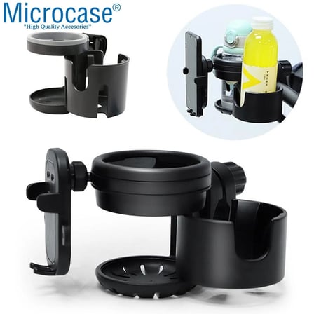 Microcase Bisiklet Bebek Arabası için Şişe Biberon Bardak ve Telefon Tutucu - AL4007