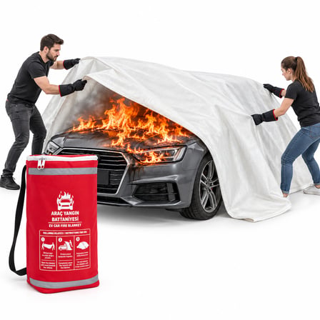 LOREX LR-FB6080EV Elektrikli Araç Yangın Battaniyesi 6 x 8 Metre – Otomobil ve Elektrikli Araçlar İçin Yangın İzolasyon ve Koruma Örtüsü