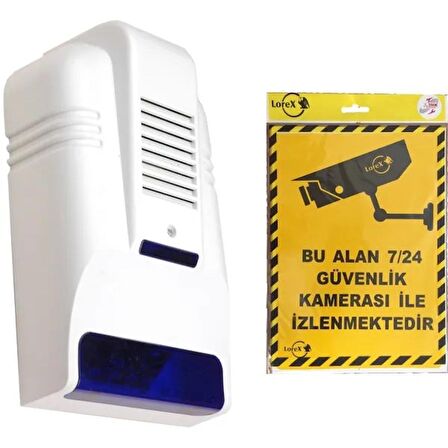 LOREX LR-OS30D-IS724 Caydırıcı Alarm Sireni ve Kamera İle İzlenmektedir Uyarı Ikaz Levhası