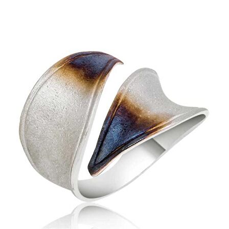 Gümüş Kuru Yaprak Kadın Yüzük