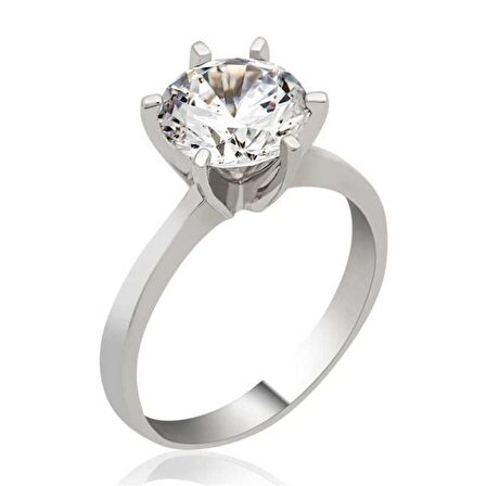 Gümüş Tek Taş Kadın Yüzük