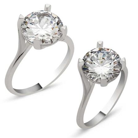 Gümüş Tek Taş Kadın Yüzük