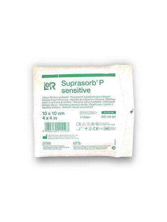 Suprasorb P Sensitive Non-Border 3 Katmanlı Silikon Köpük Yara Örtüsü 10 x 10 cm – Ref 139351 – 1 Adet