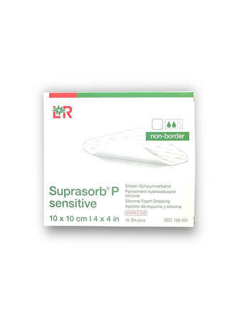 Suprasorb P Sensitive Non-Border 3 Katmanlı Silikon Köpük Yara Örtüsü 10 x 10 cm – Ref 139351 – 10 Adet (1 KUTU)