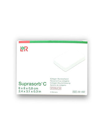 Suprasorb C Kolajen (COLLAGEN) İçerikli Yara Örtüsü 6 cm x 8 cm x 0,8 cm – Ref 20482 – 5 Adet (1 KUTU)