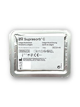 Suprasorb C Kolajen (COLLAGEN) İçerikli Yara Örtüsü 6 cm x 8 cm x 0,8 cm – Ref 20482 – 5 Adet (1 KUTU)