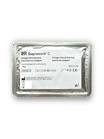 Suprasorb C Kolajen (COLLAGEN) İçerikli Yara Örtüsü 8 cm x 12 cm x 0,8 cm – Ref 20483 – 1 Adet