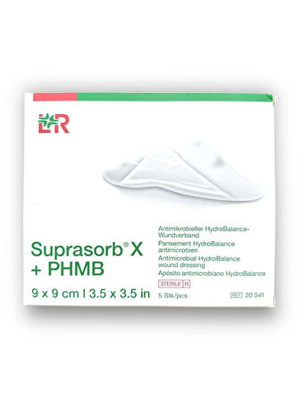 Suprasorb X + PHMB Antimikrobiyal HydroBalance Yara Örtüsü 9 x 9 Cm Kare – Ref 20541 – 5 Adet (1 KUTU)
