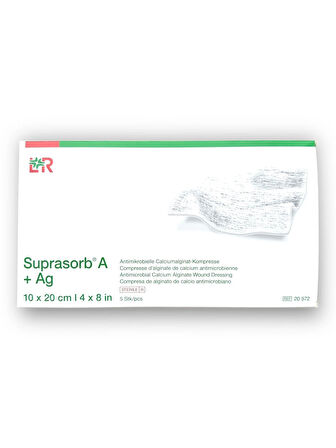 Suprasorb A + Ag Kalsiyum Aljinatlı ve Gümüşlü Yara Örtüsü 10 x 20 cm – Ref 20572 – 5 Adet (1 KUTU)