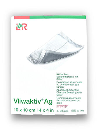 Vliwaktiv Ag Emici Pedli Aktif Karbon Yara Örtüsü 10 cm x 10 cm – Ref 20705 – 1 Adet