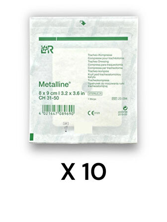 Metalline Trakeostomi Kanül Pedi 8 x 9 cm – Ref 23094 – 10 Adet