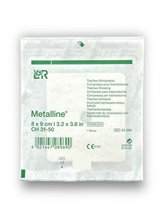 Metalline Trakeostomi Kanül Pedi 8 x 9 cm – Ref 23094 – 50 Adet (1 Kutu)