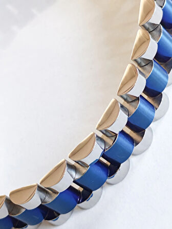 Çelik Roleks Kordon Mavi Erkek Bileklik