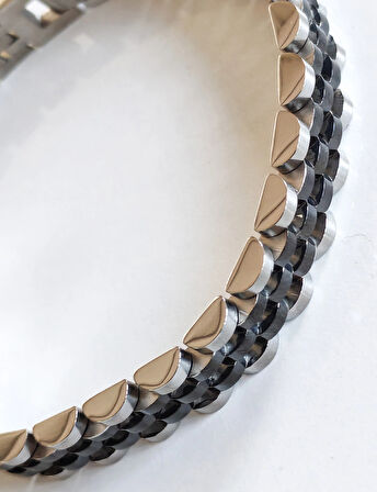 Çelik Roleks Kordon Siyah Erkek Bileklik