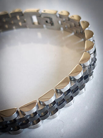 Çelik Roleks Kordon Siyah Erkek Bileklik