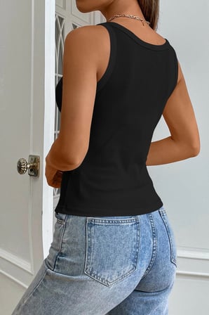 Kadın Siyah Kolsuz Kalın Askılı Uzun Crop Top Bluz & Atlet