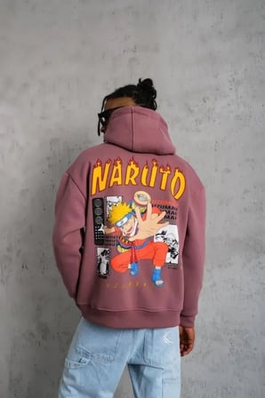 Erkek 3 İplik Pamuklu Kapüşonlu Baskılı Cepli Oversize Sweatshirt Hoodie