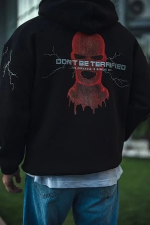 Üç İplik Kapüşonlu Baskılı Oversize SweatShirt