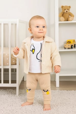 Babydonat Peluş Hırkalı 3 Lü Kız Bebek Takım
