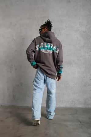 Erkek Üç İplik İçi Pamuklu Alev Baskılı Kapüşonlu Sweatshirt