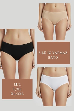 3LÜ SET KÜLOT-SİYAH-BEYAZ-TEN DOR2851