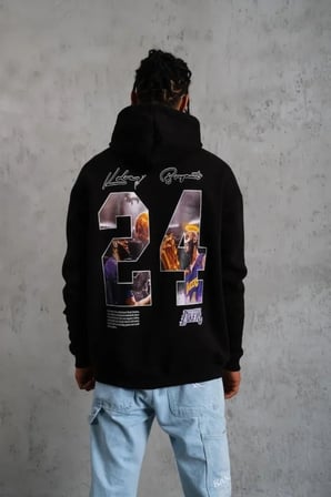 Erkek Baskılı Oversize Üç İplik Kapüşonlu Sweatshirt