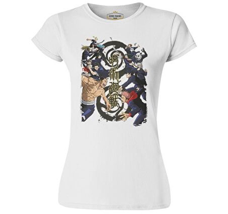 Jujutsu Kaisen - Characters Beyaz Kadın Tshirt