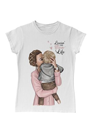 Mom Life Anneler Günü Beyaz Bayan Tshirt