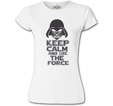 Star Wars - Use the Force Beyaz Bayan Tshirt