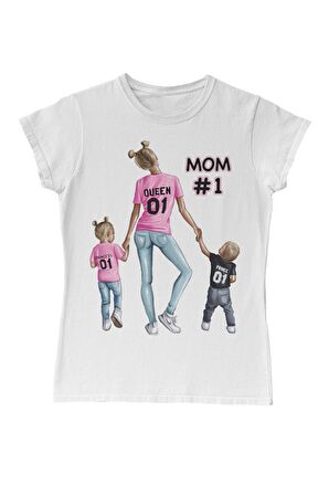 Queen Princess Prince Anneler Günü Beyaz Bayan Tshirt