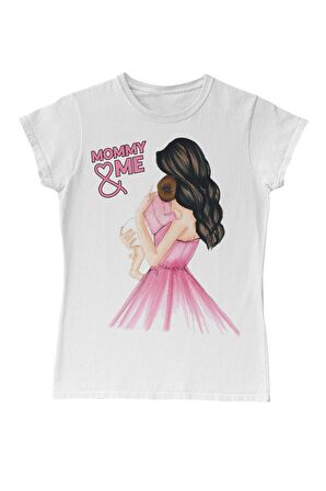 Annem ve Ben Kız Anneler Günü Beyaz Bayan Tshirt