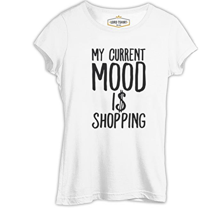 Mood Shop with Dolars Beyaz Bayan Tshirt