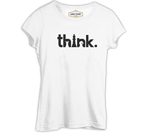 Satranç - Think when Play Beyaz Bayan Tshirt