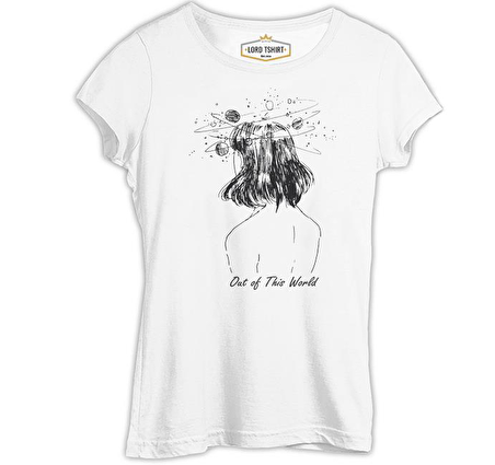 Girl out of This World Beyaz Bayan Tshirt