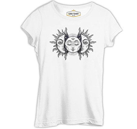 Moon in the Sun Beyaz Bayan Tshirt