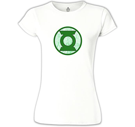 Green Lantern - Logo Beyaz Bayan Tshirt
