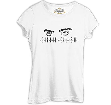 Billie Eilish - Eyes Logo Beyaz Bayan Tshirt