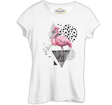 Certain Angles - Flamingo Beyaz Bayan Tshirt