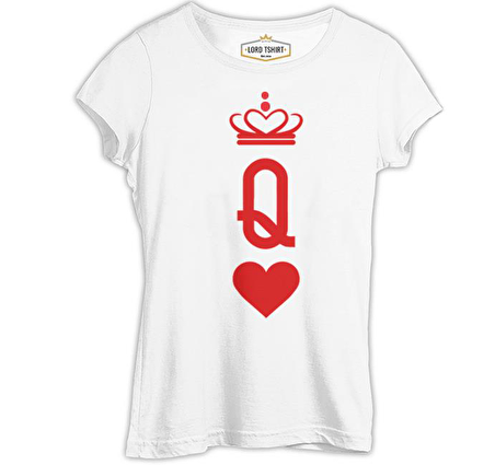 Q - The Queen Beyaz Bayan Tshirt