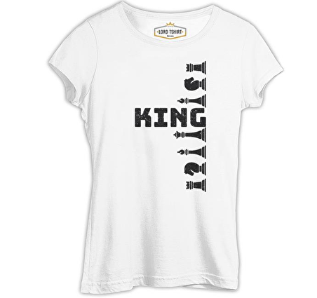 Satranç - King Beyaz Bayan Tshirt