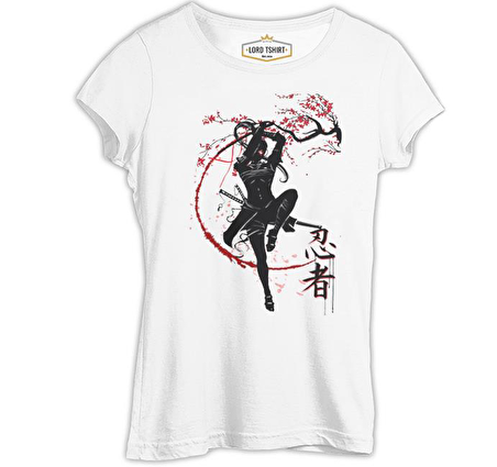 Japon Savaşçı - Rüzgar Beyaz Kadın Tshirt